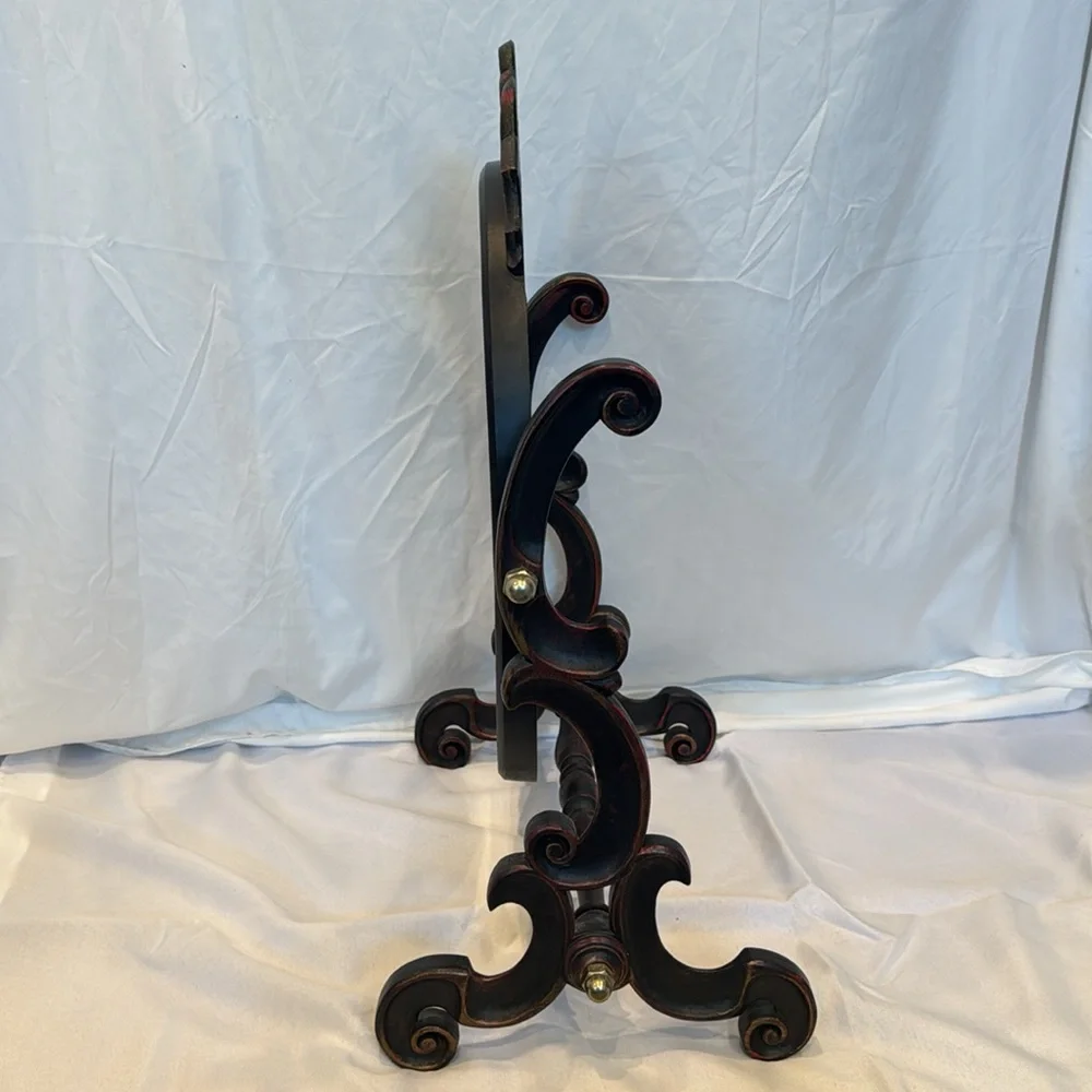 Elegant Black Oval Large Table Top Vanity Mirror by Euromarchi - Made in Italy - Picture 6 of 9